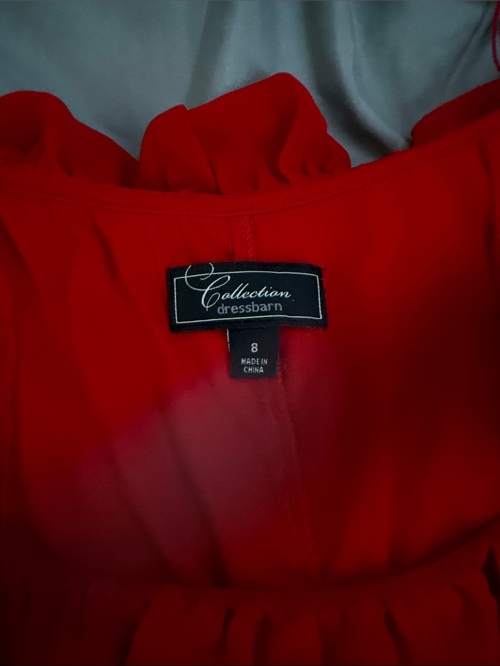 dressbarn Red Ruffled Ruched Dress - Picture 2 of 3